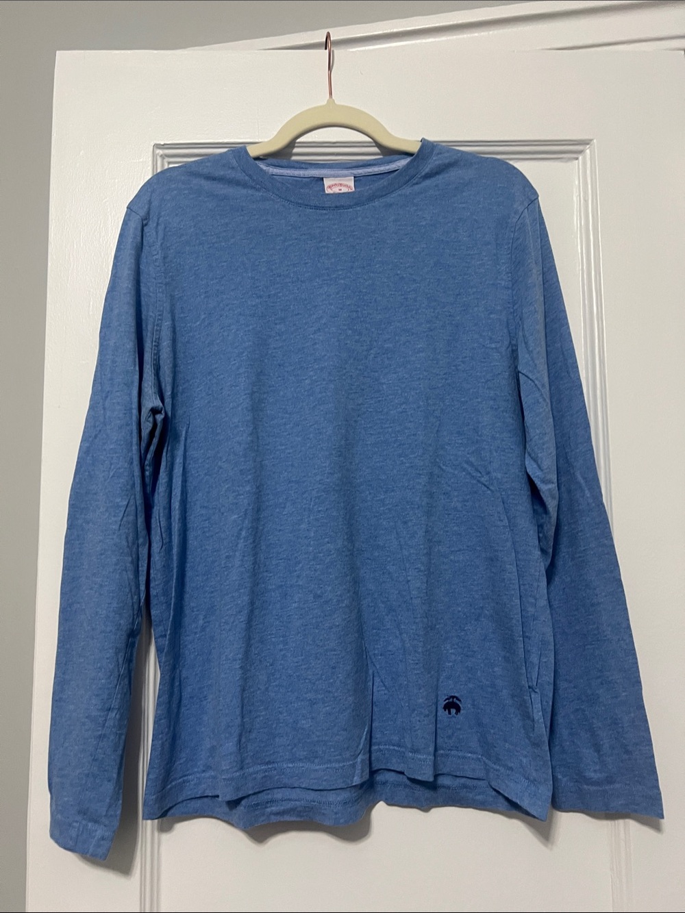 Brooks Brothers Heathered Blue Long-Sleeve Crewneck Tee for Kids
